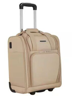 French Connection 16 in. Toasted Almond Underseater Carry-On w/USB Feature